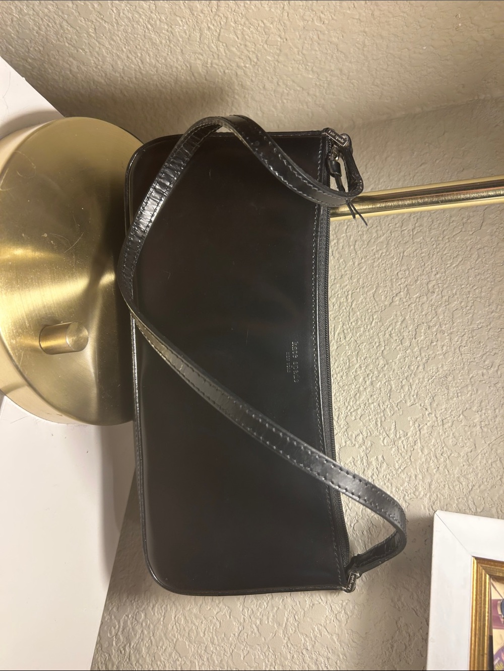 Classic Black Leather Shoulder Bag